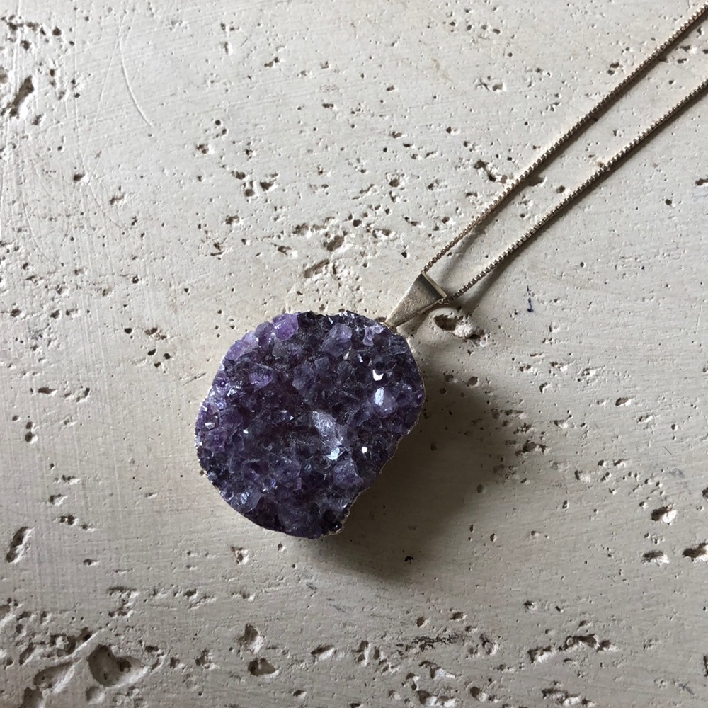 Geode amethyst necklace